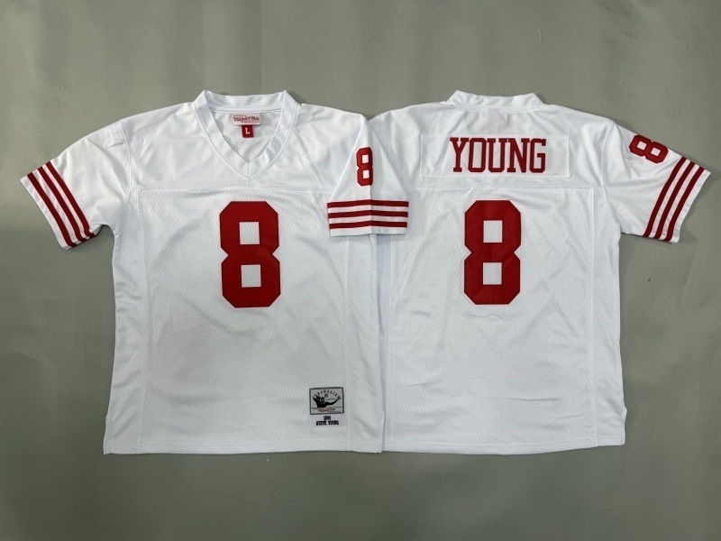 Youth San Francisco 49ers #8 Young White Throwback Limited Nike NFL Jersey 02->youth nfl jersey->Youth Jersey